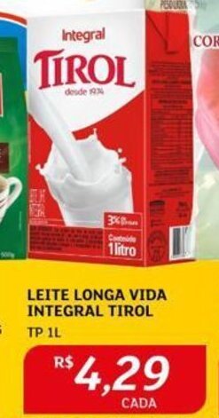 LEITE LONGA VIDA INTEGRAL TIROL TP 1L