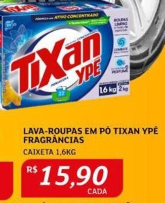 LAVA-ROUPAS EM PÓ TIXAN YPÊ FRAGRÂNCIAS CAIXETA 1,6KG