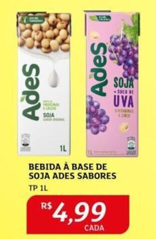 Assaí Atacadista BEBIDA À BASE DE SOJA ADES SABORES TP 1L oferta