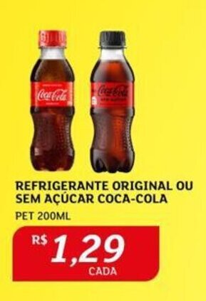 Assaí Atacadista REFRIGERANTE ORIGINAL OU SEM AÇÚCAR COCA-COLA PET 200ML oferta