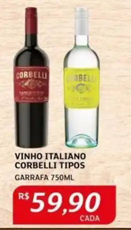 Assaí Atacadista VINHO ITALIANO CORBELLI TIPOS GARRAFA 750ML oferta