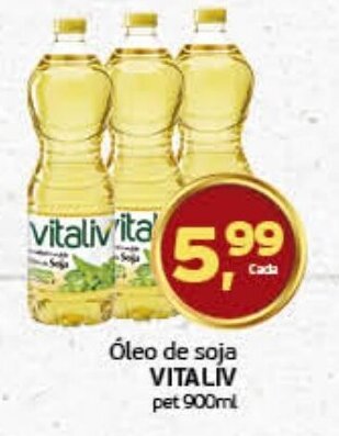 Cometa Supermercados Óleo de soja VITALIV pet 900ml oferta