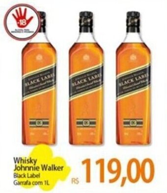 Atacadão Whisky Johnnie Walker Black Label Garrafa com 1L oferta