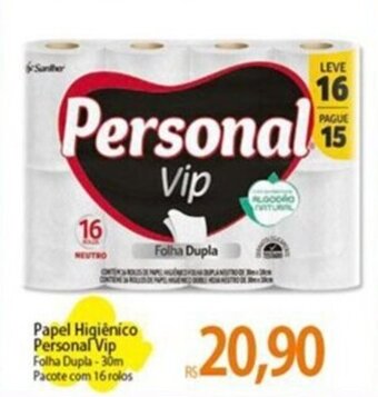 Atacadão Papel Higiênico Personal Vip Folha Dupla-30m Pacote com 16 rolos oferta