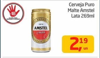 Tenda Atacado Cerveja puro malte amstel lata 269ml oferta