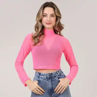 Cropped gola alta tule