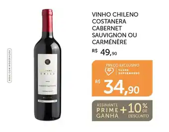 Super Nosso VINHO CHILENO COSTANERA CABERNET SAUVIGNON OU CARMÉNÈRE oferta