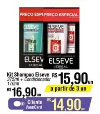 Fort Atacadista Kit Shmpoo Elseve 375ml + Condicionador 170ml oferta