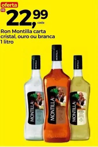 Ron Montilla carta cristal, ouro ou branca 1 litro