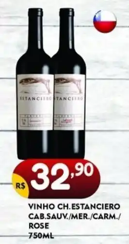 VINHO CH.ESTANCIERO CAB.SAUV./MER./CARM./ ROSE 750ML
