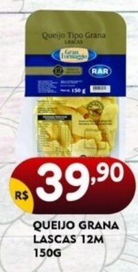 Bramil Supermercados QUEIJO GRANA LASCAS 12M 150g oferta
