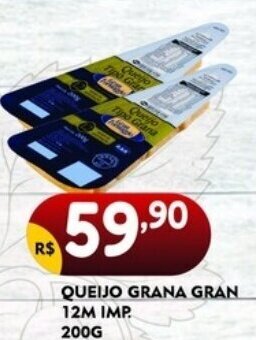 Bramil Supermercados QUEIJO GRANA GRAN 12M IMP. 200G oferta