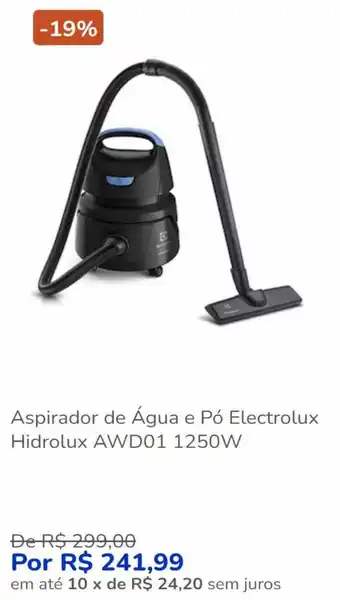 Casas Bahia Aspirador de Água e Pó Electrolux Hidrolux AWD01 1250W oferta