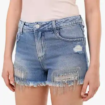 Shorts jeans curto com strass