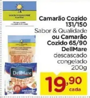 Carrefour Bairro Camarao Cozido 131/150 ou Camarao Cozido 65/90 DellMare 200g oferta