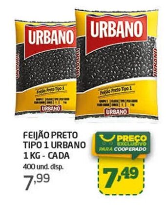 FEIJÃO PRETO TIPO 1 URBANO 1 KG - CADA