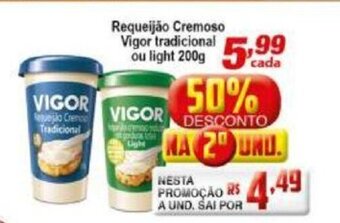 Ricoy Supermercados Requeijao Cremoso Vigor tradicional ou light 200g oferta