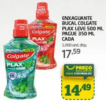 Cooper ENXAGUANTE BUCAL COLGATE PLAX LEVE 500 ML PAGUE 350 ML oferta