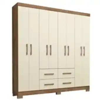 Benoit Guarda roupa / roupeiro barcellona 2126r itapema 8 portas 4 gavetas 183x182x40cm oferta