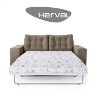 Lojas TaQi Sofá-cama casal herval salinas, 3 lugares, camurça animale marrom oferta