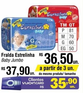 Fort Atacadista Fralda Estrelinha Baby Jumbo oferta