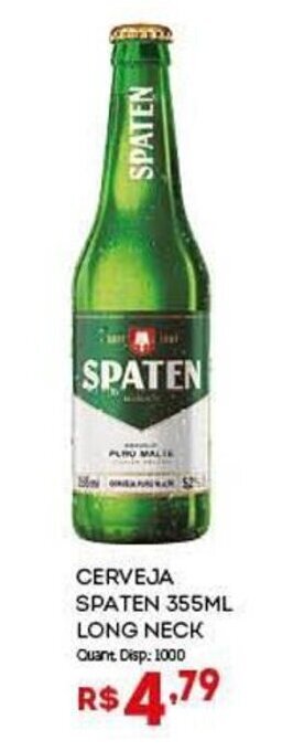 Bistek Supermercados CERVEJA SPATEN 355ML LONG NECK oferta