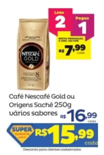 Super Lagoa Cafe nescafe Gold ou Origens Sache 250g varios sabores oferta