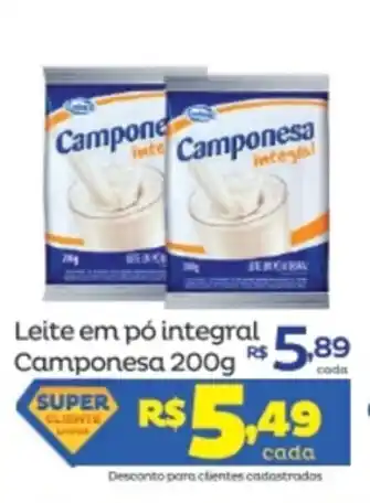 Super Lagoa Leite em po integral Camponesa 200g oferta