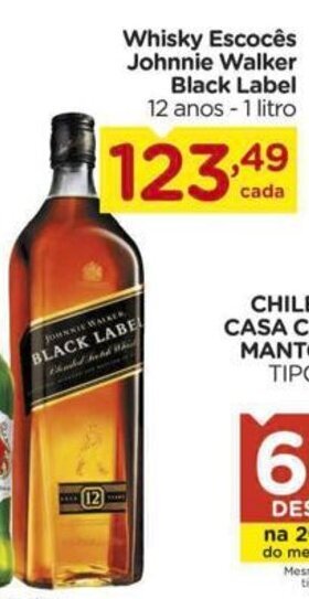 Carrefour Whisky Escocês Johnnie Walker Black Label 12 anos - 1 litro oferta