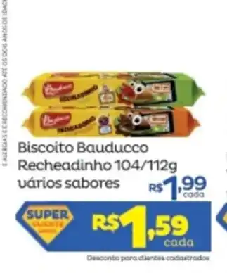 Super Lagoa Biscoito Bauducco Recheadinho 104g ou 112g varios sabores oferta