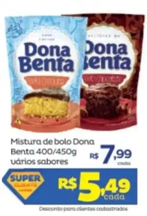 Super Lagoa Mistura de bolo Dona Benta 400/450g varios sabores oferta