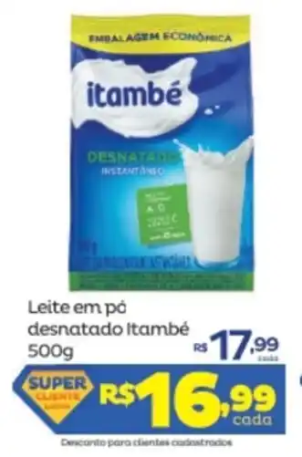Super Lagoa Leite em po desnatado Itambe 500g oferta