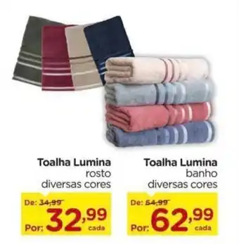 Toalha Lumina rosto diversas cores