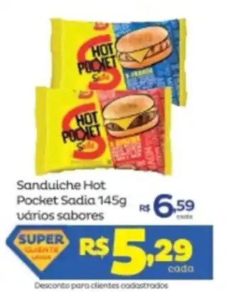 Super Lagoa Sanduiche Hot Pocket Sadia 145g varios sabores oferta