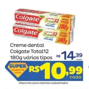 Super Lagoa Creme Dental Colgate Total 12 180g varios tipos oferta