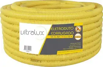 Eletroduto corrugado flex amarelo 25mm pvc 50m vitralux