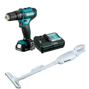 Pão de Açúcar Kit parafusadeira/furadeira + aspirador de pó 12v azul e branco oferta