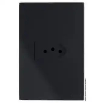 Cj tomada 20a horizontal 4x2 - recta black satin fosco - brs12163-0bk