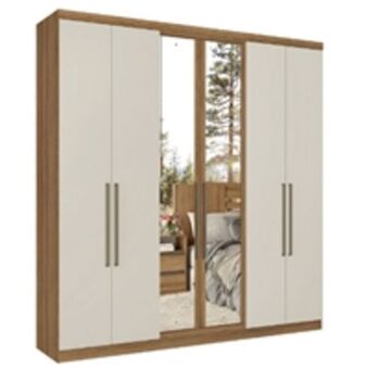 Benoit Guarda roupa / roupeiro benoá home 5741 presence glass com espelho 6 portas 2 gavetas 219x21... oferta