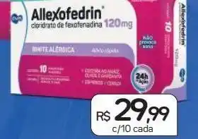 Drogal Allexofedrin cloridrato de fexofenadina 120mg c/10 cada oferta