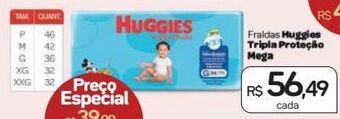 Drogal Fraldas huggies tripla proteção mega oferta