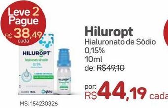 Drogal Hiluropt hialuronato de sódio 0,15% 10ml oferta