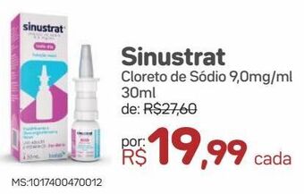 Sinustrat cloreto de sódio 9,0mg/ml 30ml