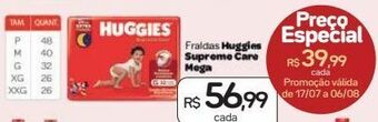 Drogal Fraldas huggies supreme care mega oferta