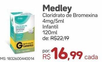 Drogal Medley cloridrato de bromexina 4mg/5ml infantil 120ml oferta