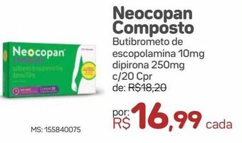 Drogal Neocopan composto butibrometo de escopolamina 10mg dipirona 250mg c/20 cpr oferta