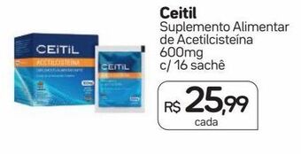 Drogal Ceitil suplemento alimentar de acetilcisteína 600mg c/ 16 sachê oferta