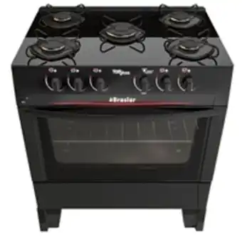 Benoit Fogão a gás braslar new top glass 5 bocas preto oferta