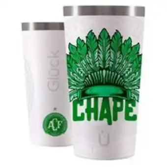 Copo térmico sleek future chapecoense cocar 473ml em aço inox mantém bebida gelada por 15hrs glück