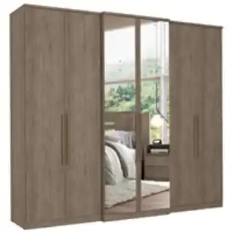 Benoit Guarda roupas / roupeiro thb 5744 baviera full glass 6 portas 4 gavetas com espelho 230x261cm oferta